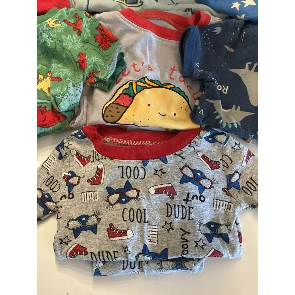 Lot of 10 Baby Boys PJ Sets Size 3T